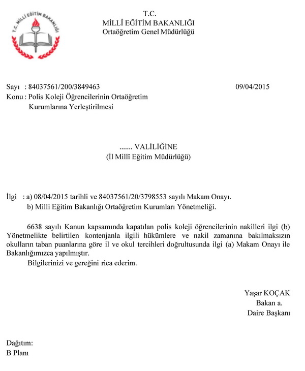 Polis koleji öğrencileri ortaöğretim kurumlarına yerleştirildi