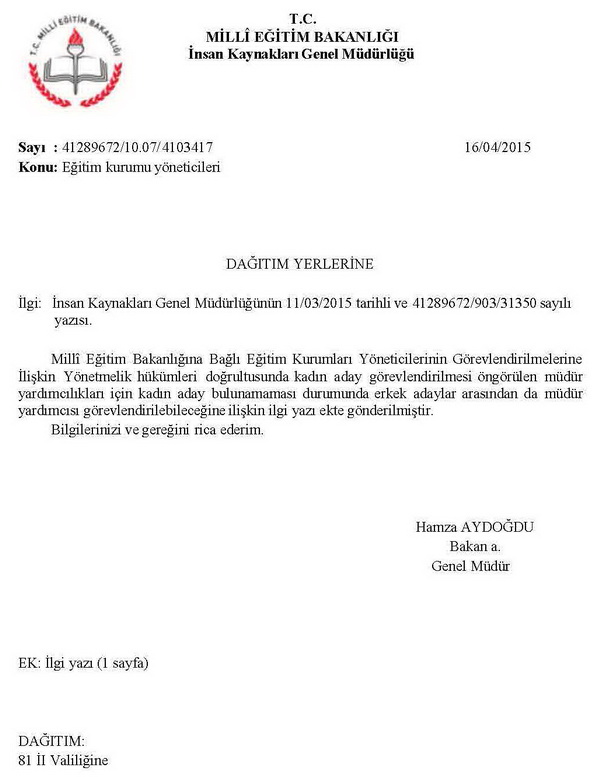 Kadın aday bulunamaması durumunda erkek aday yönetici olacak