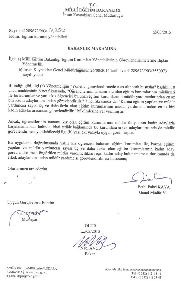 Kadın aday bulunamaması durumunda erkek aday yönetici olacak