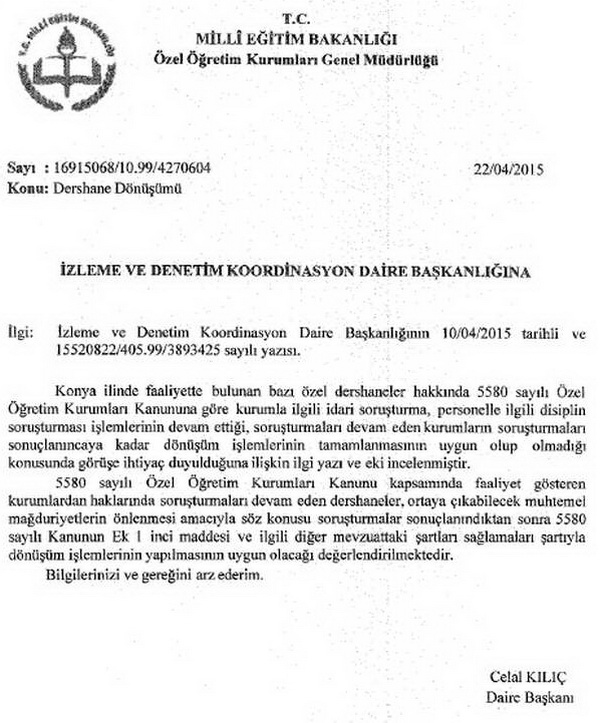 Soruşturulan dershaneler, soruşturma sonucunda dönüşecek