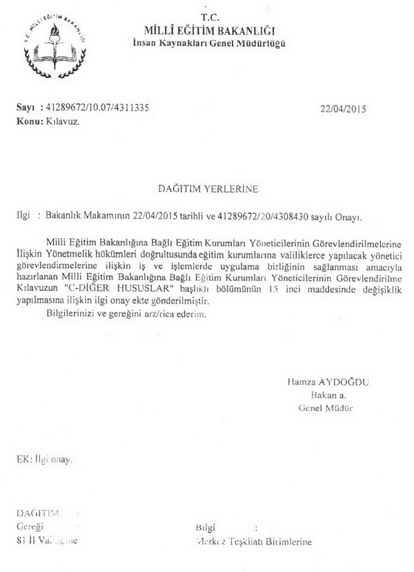 Yönetici Görevlendirme Kılavuzunda Değişiklik Yapıldı