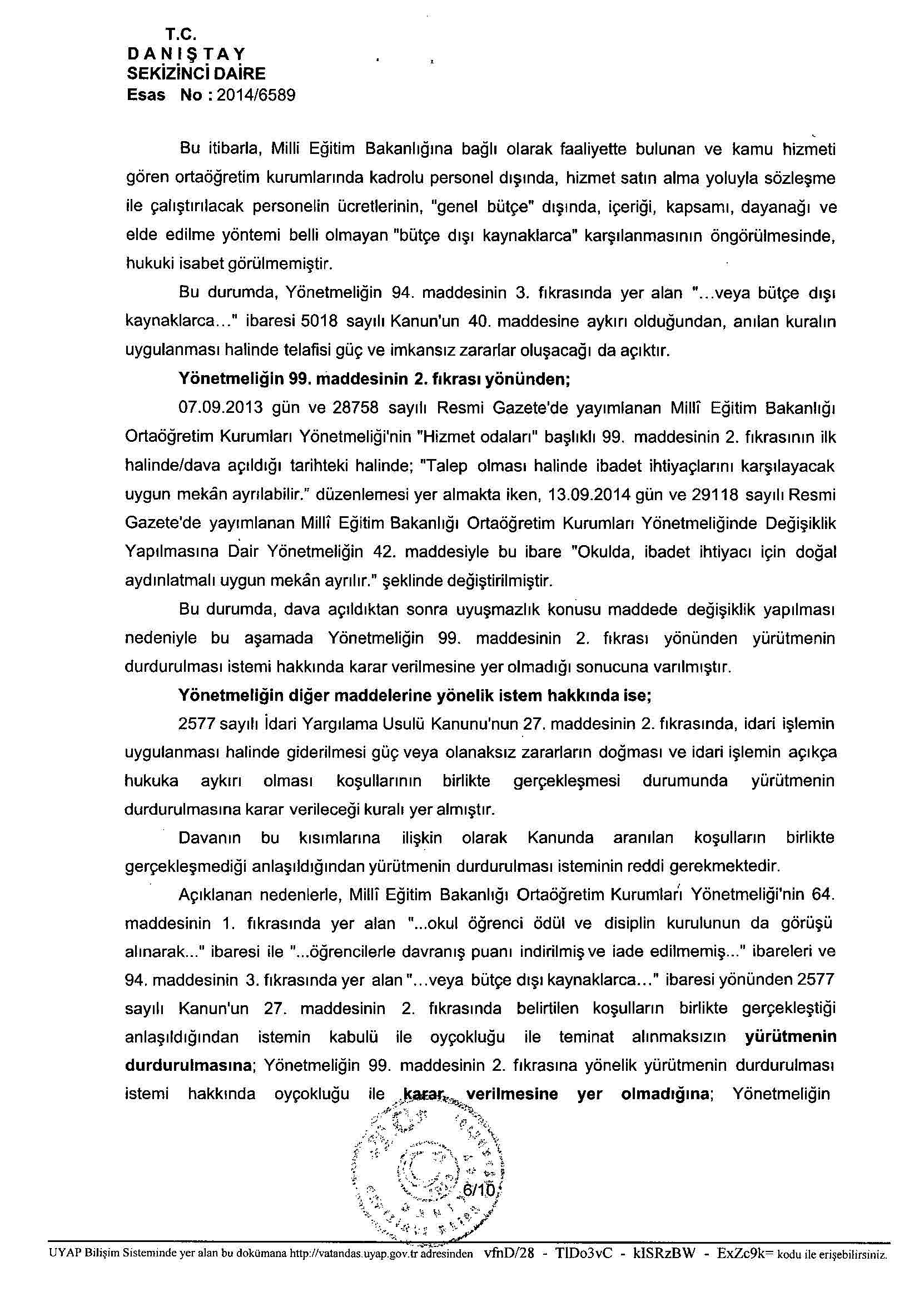 Danıştay: Hizmet satın alma yoluyla personel çalıştırılamamalı