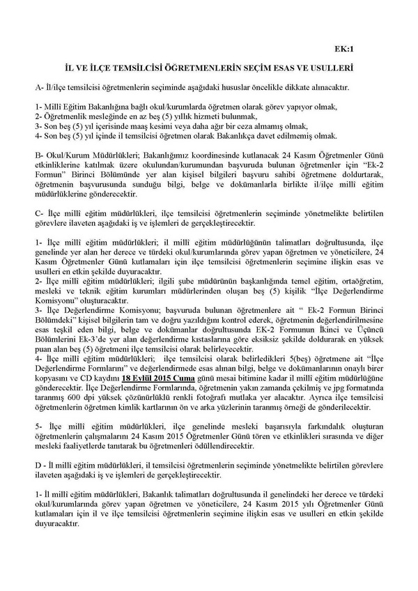 MEB'den öğretmenler günü genelgesi