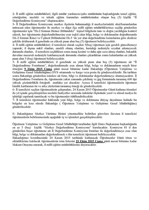 MEB'den öğretmenler günü genelgesi