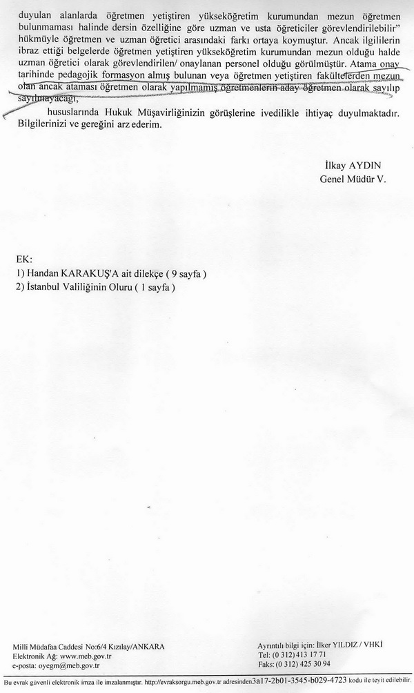 Aday öğretmenler hakkında görüş yazısı