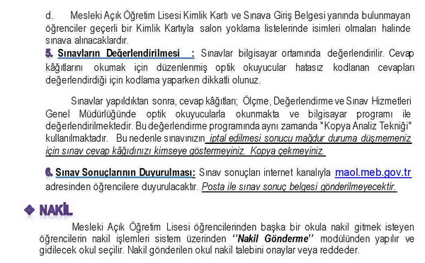 Mesleki Açık Öğretim Lisesi kayıt yenileme ücreti 25,00 TL