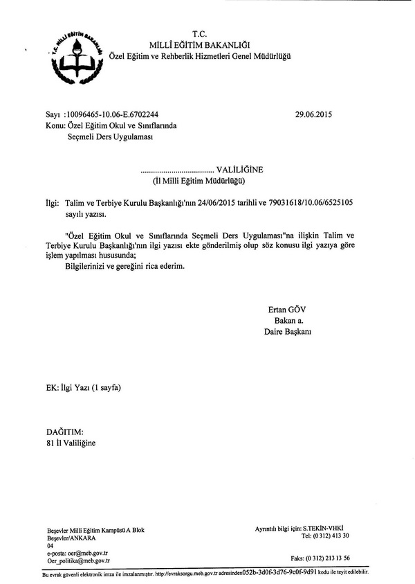 Özel eğitimde seçmeli derslerde 10 öğrenci şartı kaldırıldı