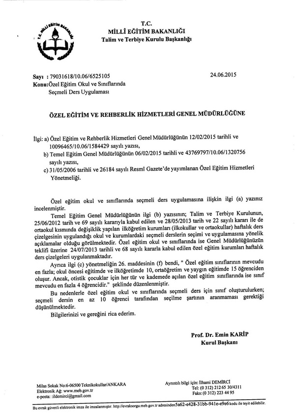 Özel eğitimde seçmeli derslerde 10 öğrenci şartı kaldırıldı