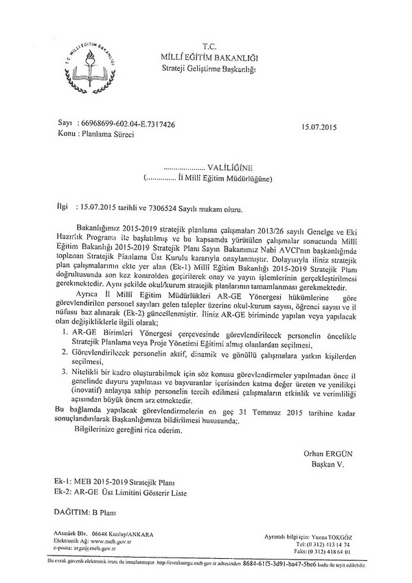 MEM, AR-GE'de görevlendirilebilecek personel sayısı artırıldı