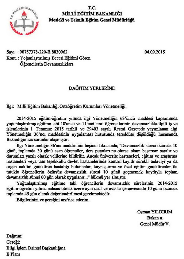 Yoğunlaştırılmış eğitimde öğrencilerin devamsızlıkları nasıl hesaplanacak