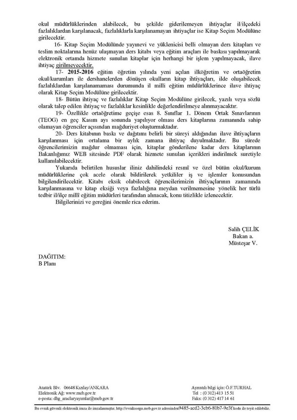 MEB'den ''Ücretsiz Ders Kitabı'' Yazısı