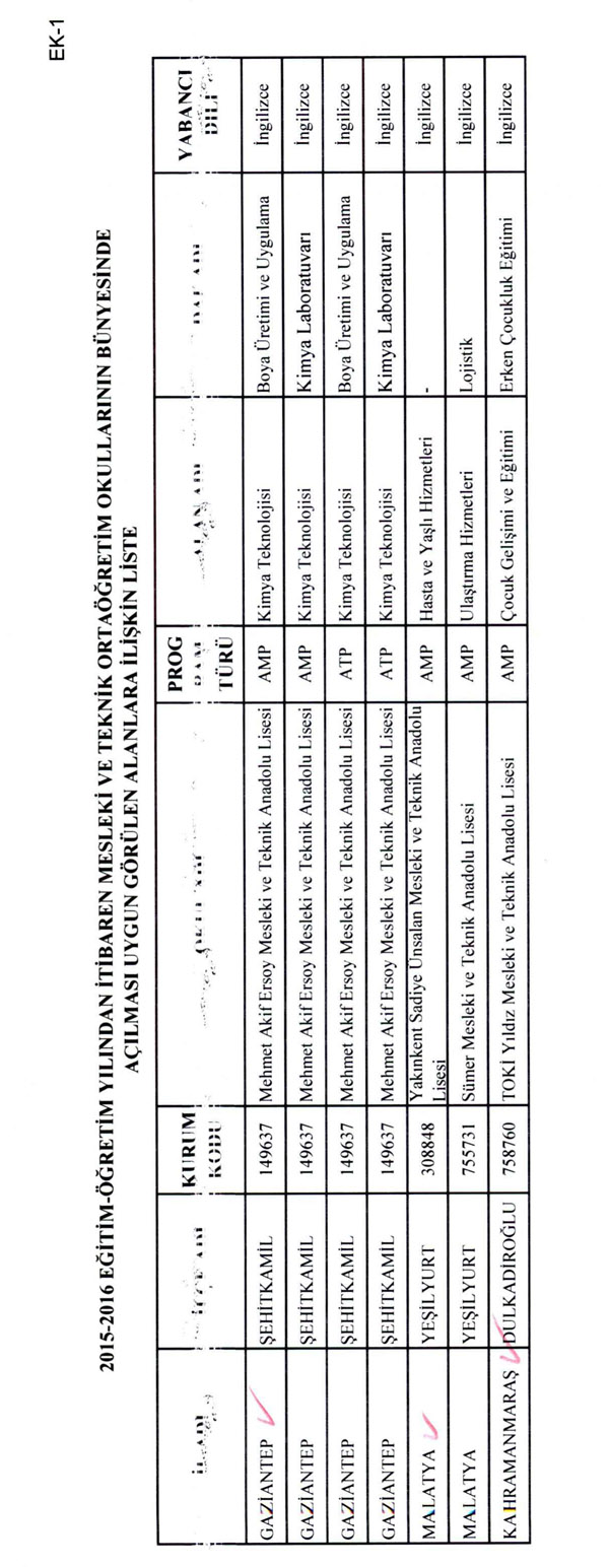 MEB, yeni açılan veya kapatılan alan/dalları açıkladı
