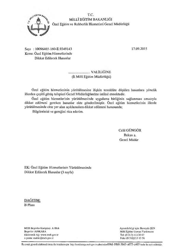 Özel eğitim hizmetlerinde dikkat edilecek hususlar