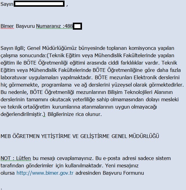 BÖTE mezunları ile ilgili teknik öğretmen yazıları