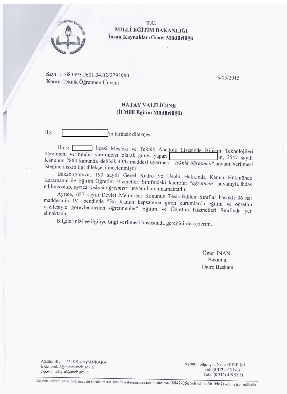 BÖTE mezunları ile ilgili teknik öğretmen yazıları