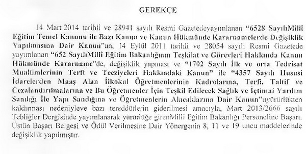 Yeni MEB Ödül Yönergesi