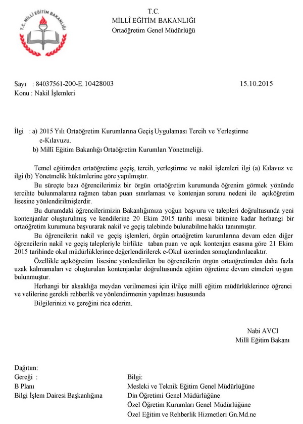 Yeni nakil ve geçiş hakkı verildi