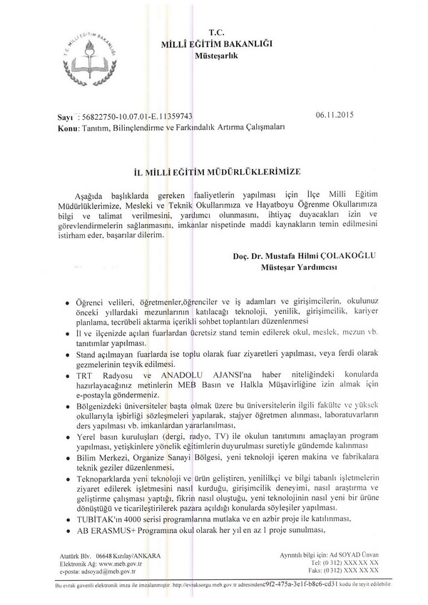 MEB tanıtım, bilinçlendirme ve farkındalık artırma çalışmaları