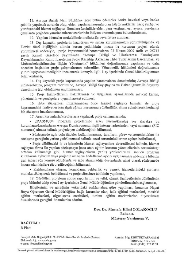 Proje çalışmalarında dikkat edilecek hususlar