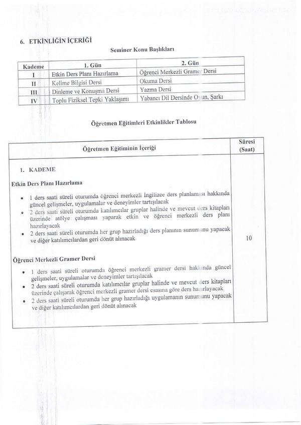 İngilizce öğretmenleri bilgi paylaşım semineri