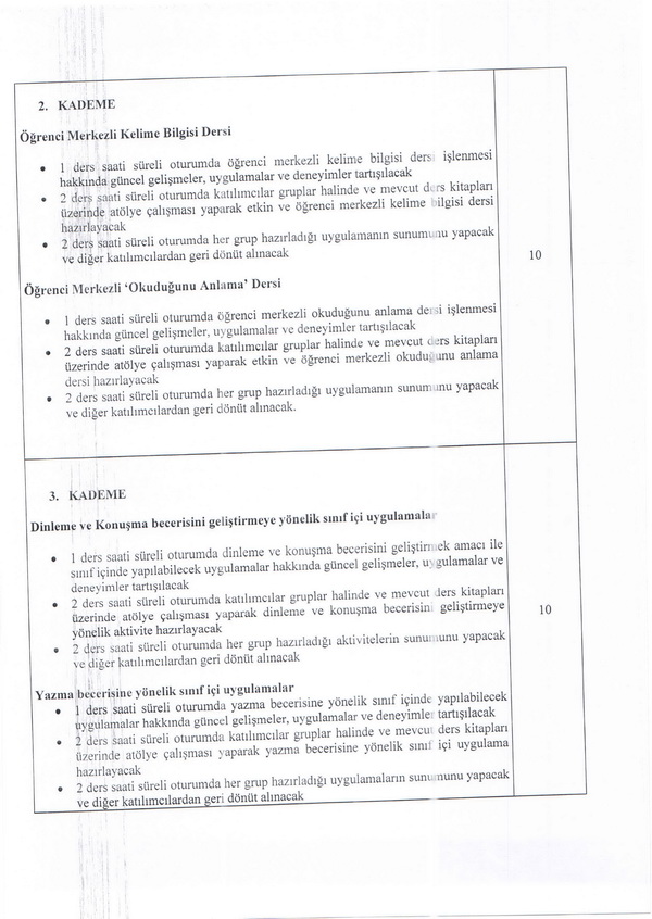 İngilizce öğretmenleri bilgi paylaşım semineri