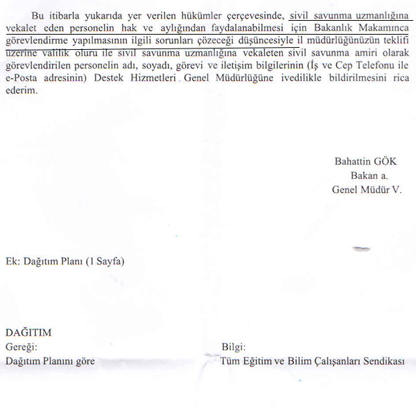 MEB'den sivil savunma uzmanları için önemli karar