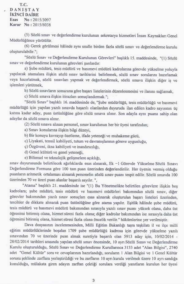 1709 MEB şube müdürü ataması iptal edildi