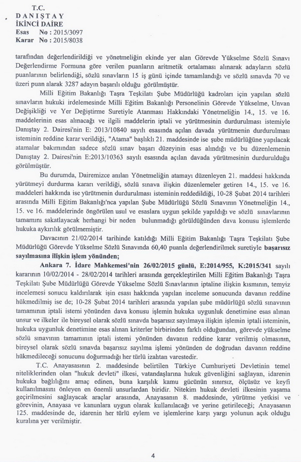 1709 MEB şube müdürü ataması iptal edildi