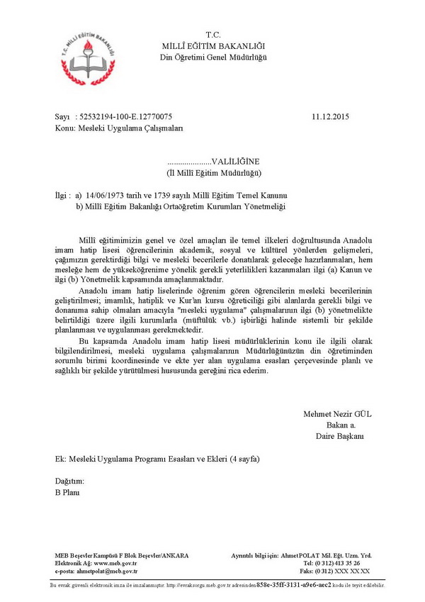 Din öğretimi mesleki uygulama çalışmaları