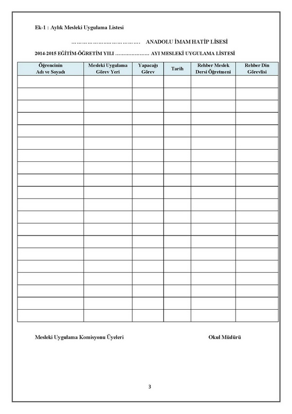 Din öğretimi mesleki uygulama çalışmaları