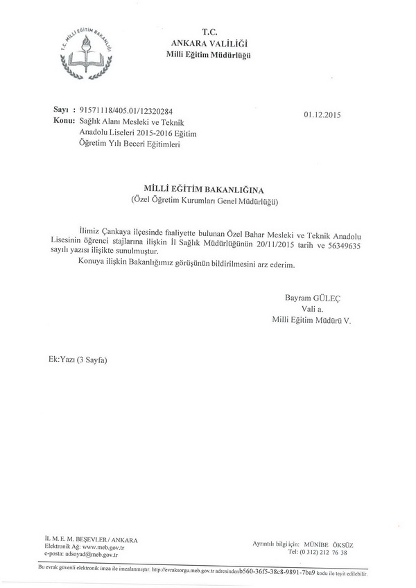 Sağlık meslek lisesi öğrencilerinin beceri ve staj eğitimi