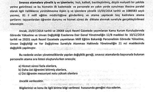 MEB, sınavsız atamalarda öncelik sırasını açıkladı