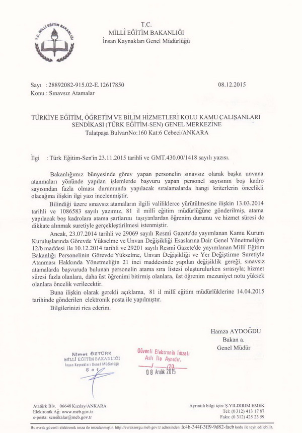 MEB, sınavsız atamalarda öncelik sırasını açıkladı