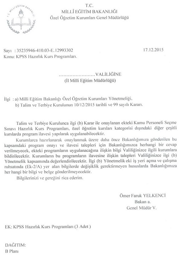 MEB, KPSS kurs programı yayınladı