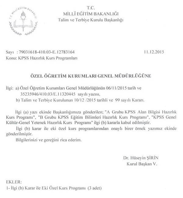 MEB, KPSS kurs programı yayınladı