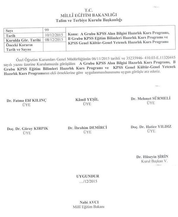 MEB, KPSS kurs programı yayınladı