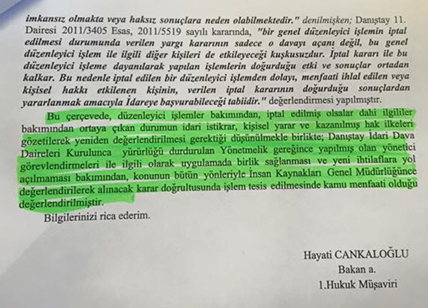 MEB Hukuk Müşavirliği bu kez 'Ben bilmem İnsan Kaynaklarına Sorun' dedi