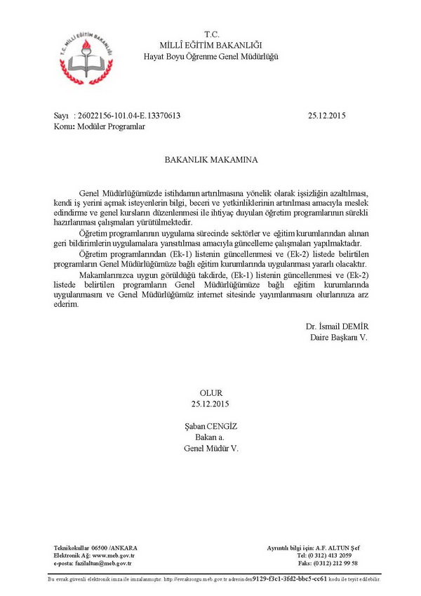 MEB, modüler proğramlar