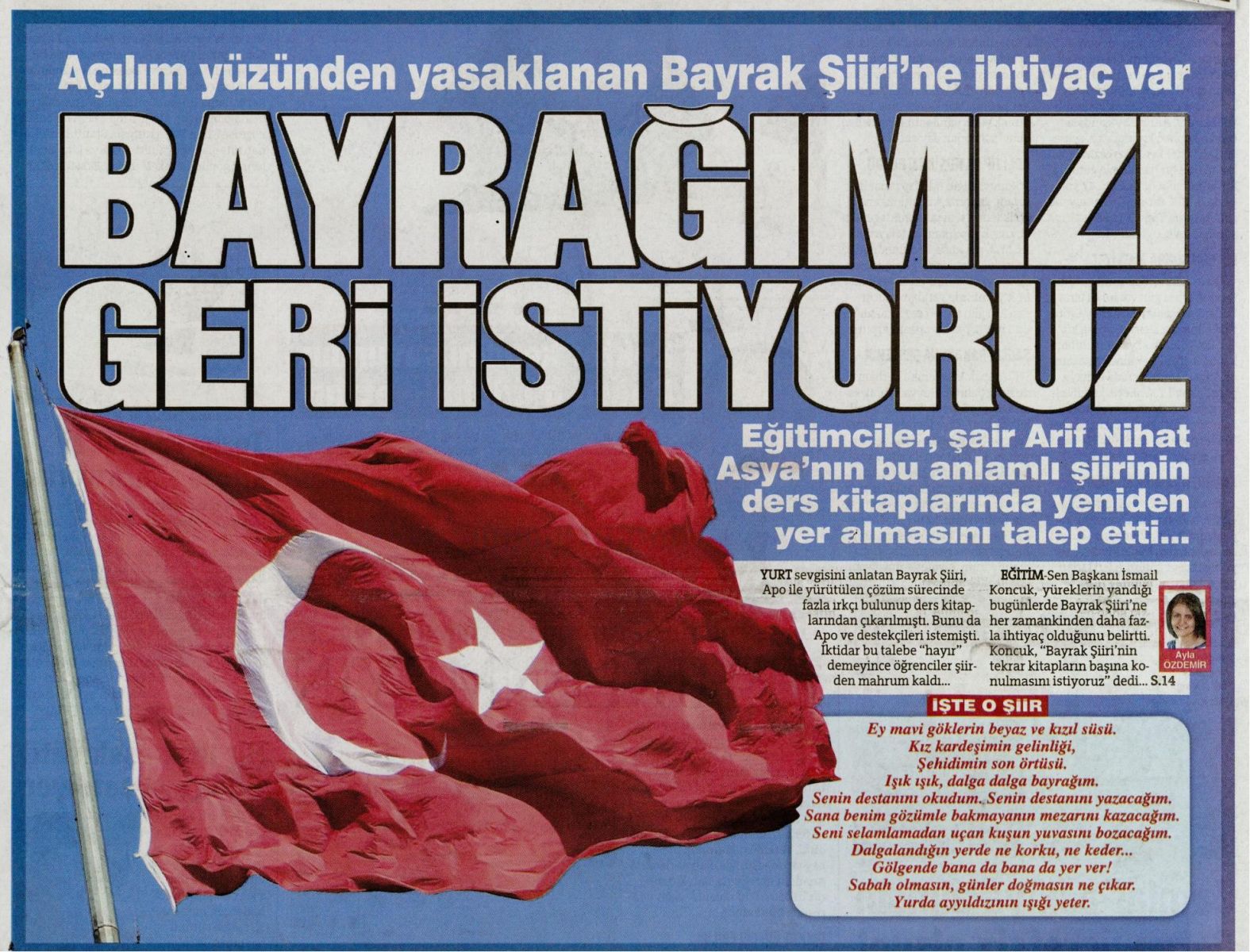 GENEL BAŞKAN KONCUK’UN “BAYRAK” ŞİİRİ ÇAĞRISINA BÜYÜK DESTEK