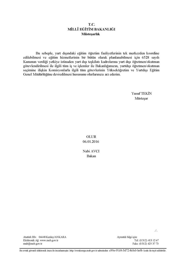 MEB'de iki genel müdürülüğün görev alanları belirlendi