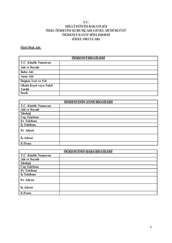 MEB; özel okullara öğrenci kayıt sözleşmesini açıkladı