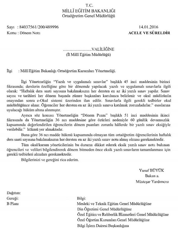 MEB'den ''dönem notu'' açıklaması
