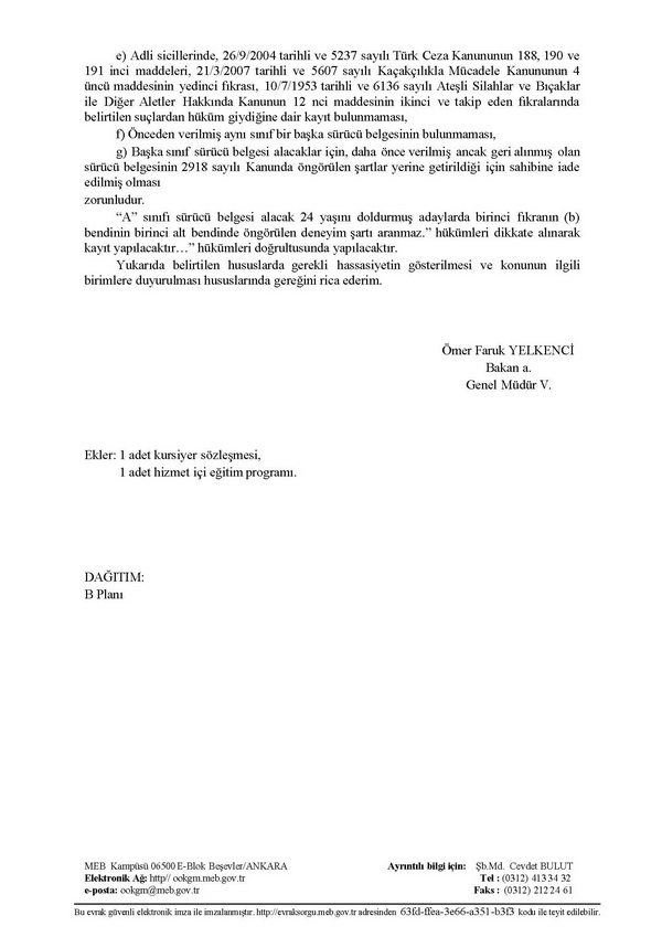 MTSK Yönetmelik ve Yönerge ile İlgili Açıklamalar