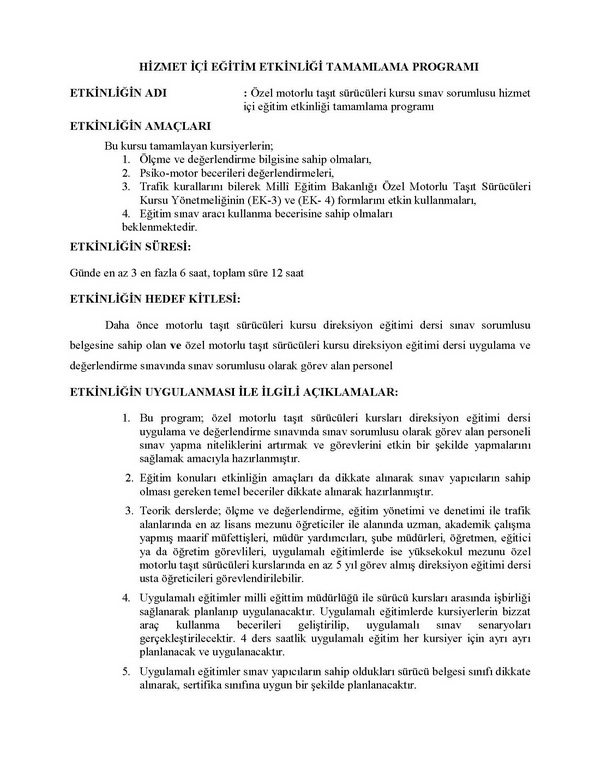 MTSK Yönetmelik ve Yönerge ile İlgili Açıklamalar