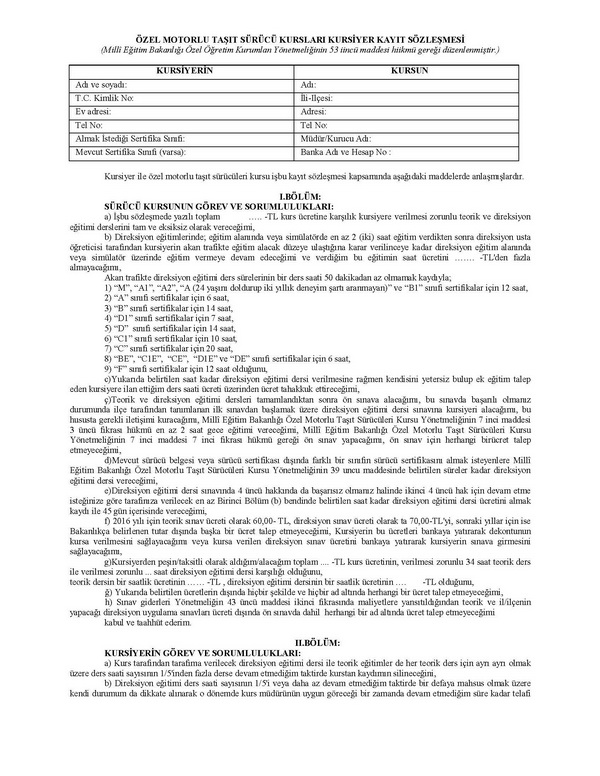 MTSK Yönetmelik ve Yönerge ile İlgili Açıklamalar