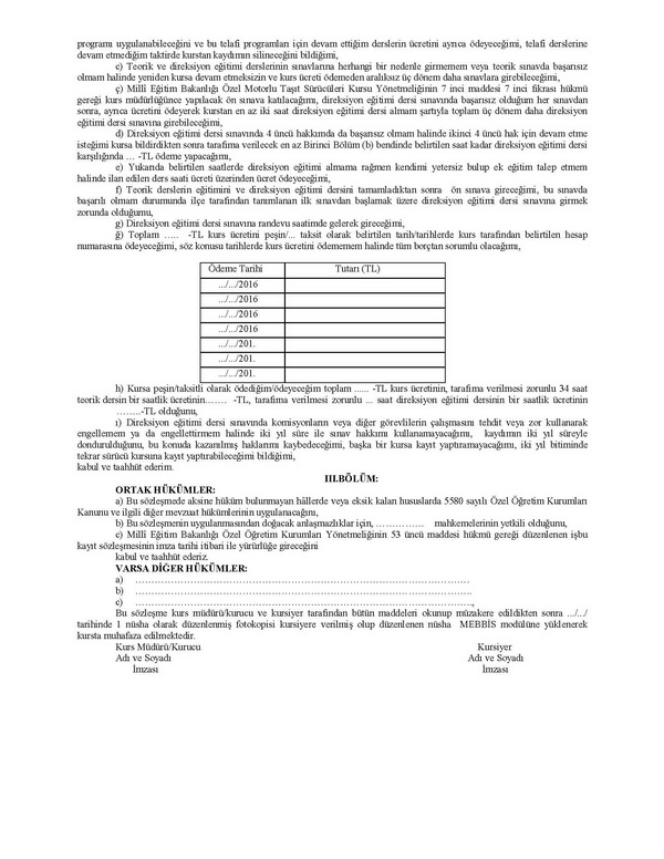 MTSK Yönetmelik ve Yönerge ile İlgili Açıklamalar