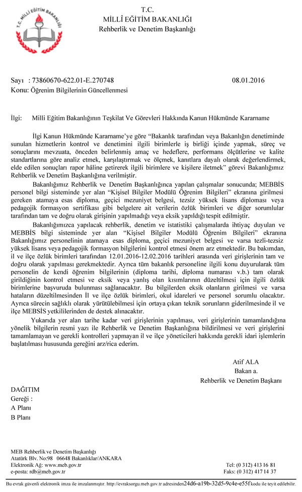 MEB sahte diplomalı öğretmenleri böyle tespit edecek
