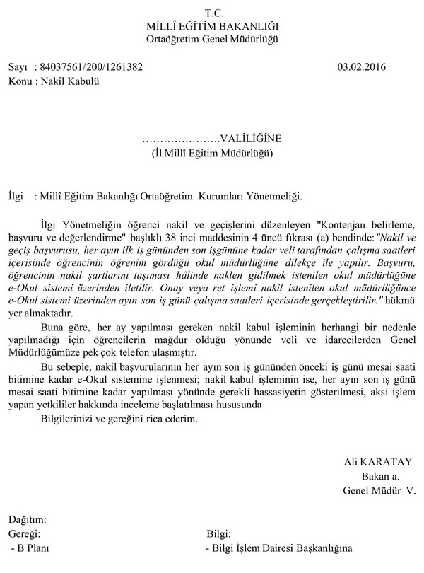 MEB'DEN YÖNETİCİLER UYARI