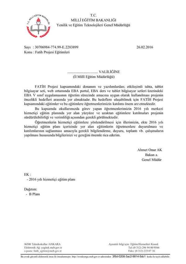 Fatih projesi eğitimleri