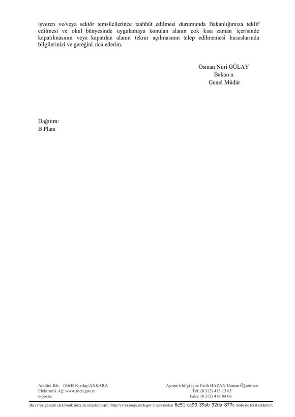 MEB'den işletmede mesleki eğitim uyarısı